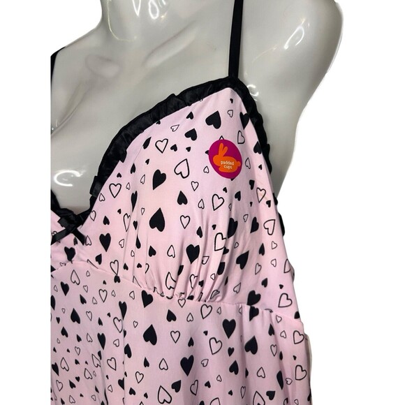 Jenni By Jenni Moore Women's Size 2XL Intimates Pink Hearts Core Chemise NEW - Picture 2 of 7